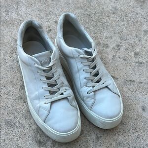 Vince Women's Benfield Off White Leather Platform Sneakers Size 9